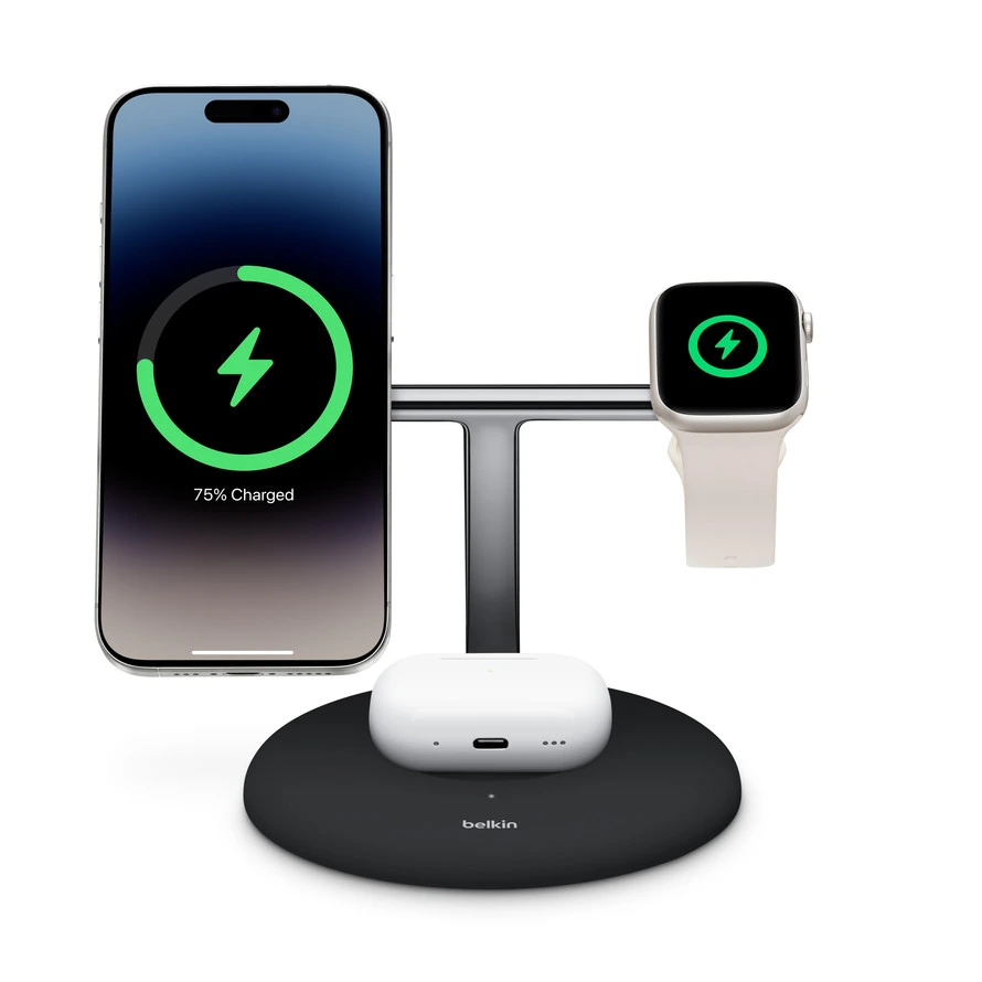 Base de carga 3 en 1 Belkin con MagSafe